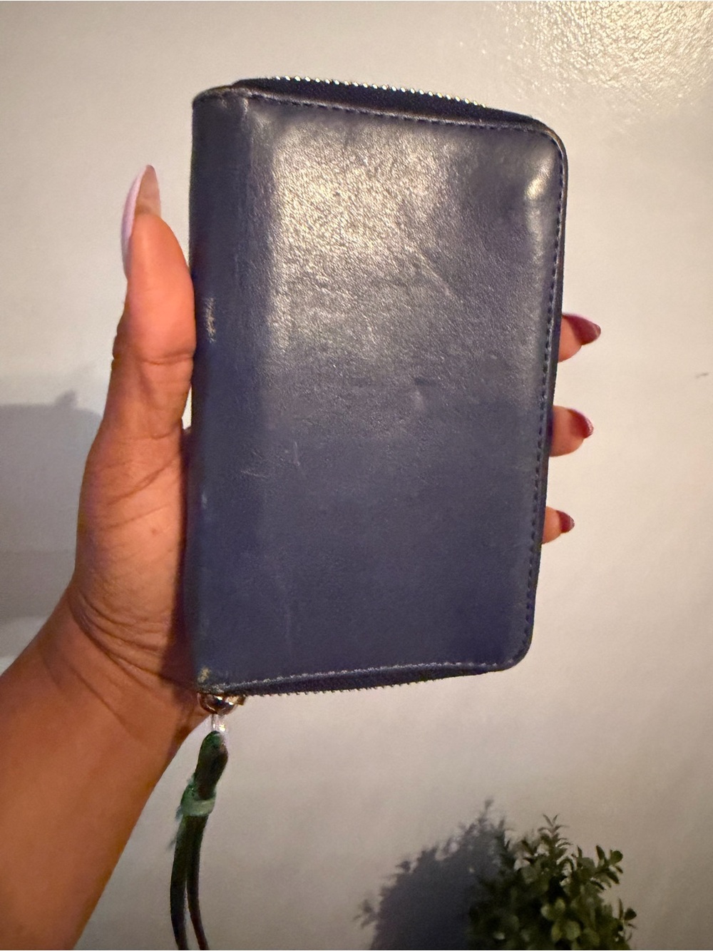 Coach Colorblock Leather Zip Wristlet Wallet in Teal, Navy & Cream - Picture 3 of 10